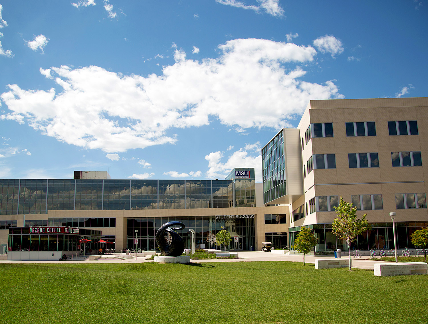 Photo of the Student Success Building on the Auraria Campus. 